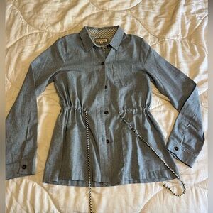 Long Sleeve Draw String Button Up Top